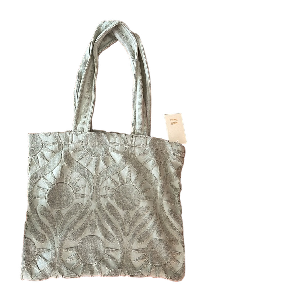 NWT SOLEIL SOLEIL sundown towel, sage beach Towel Tote Bag 100% Organic cotton - Picture 8 of 11